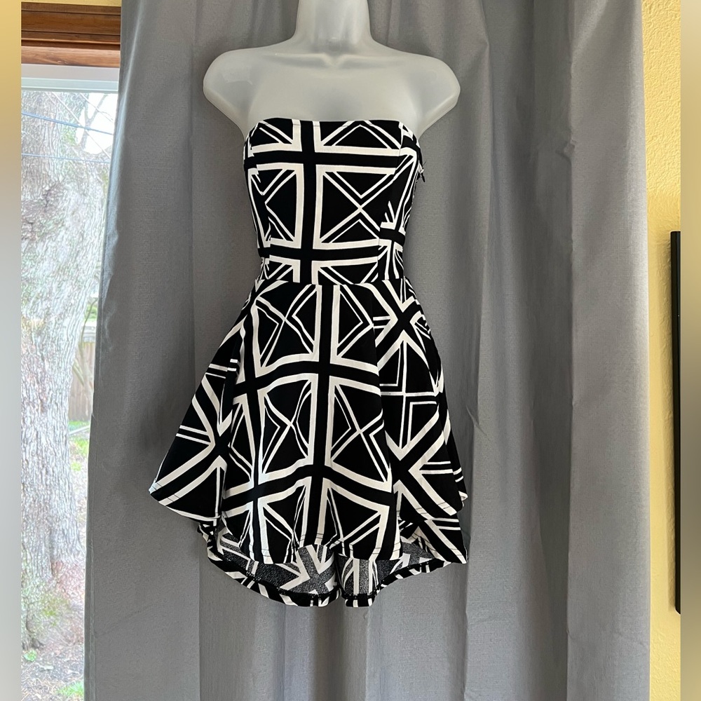 Brand New Black & White Striped Dress